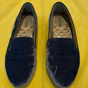 Birdies women’s Velvet Slip-Ons - Deep Blue